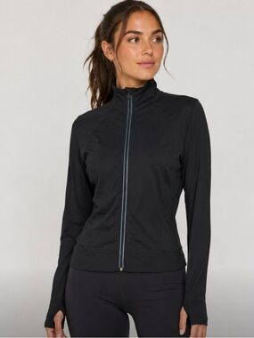 Lululemon Final Mile Jacket Black Cropped Length Reflective Running Size 10
